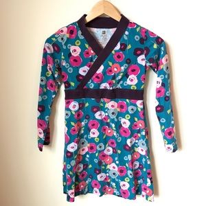 Tea Collection Wrap Neck Dress Poppy Flowers